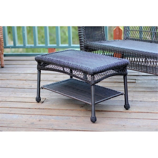 Jeco Espresso Wicker Patio Furniture Coffee Table W00202-ST - main